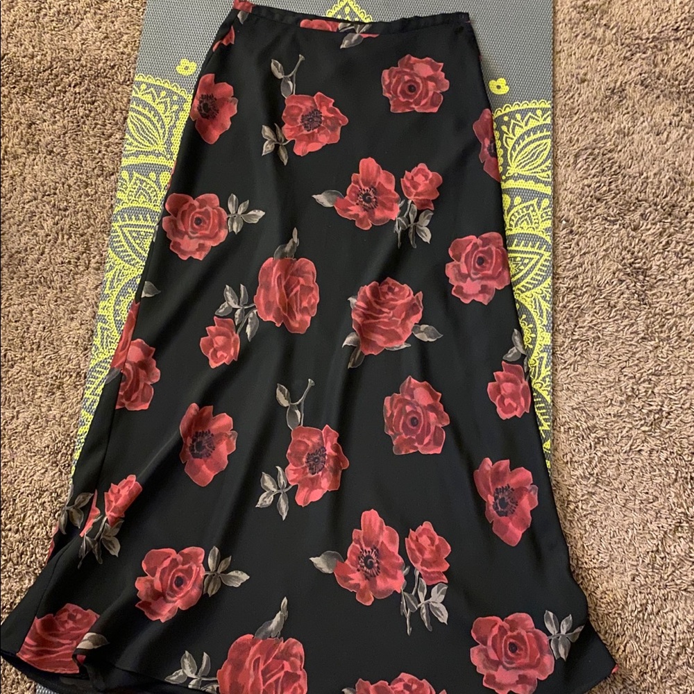 Vintage high waist floral maxi skirt